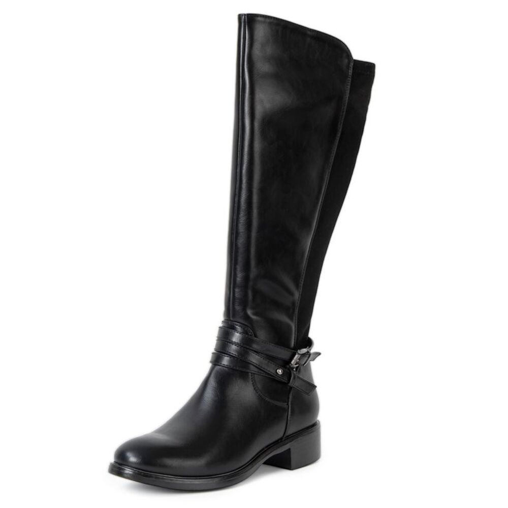Alpine Swiss Erica Womens Knee High Riding Boots Stretch Calf Round Toe Boots